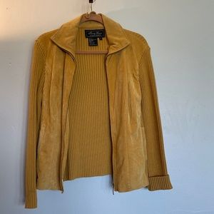 Terry Lewis Classic Luxuries Women's Medium Mustard Suede and Cotton Jacket‎